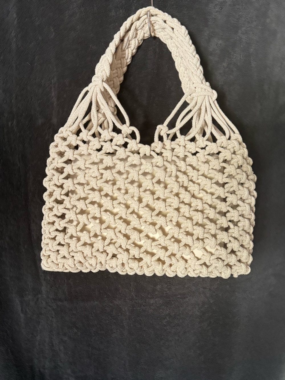 Sam Edelman Handmade Cream Crochet Handbag